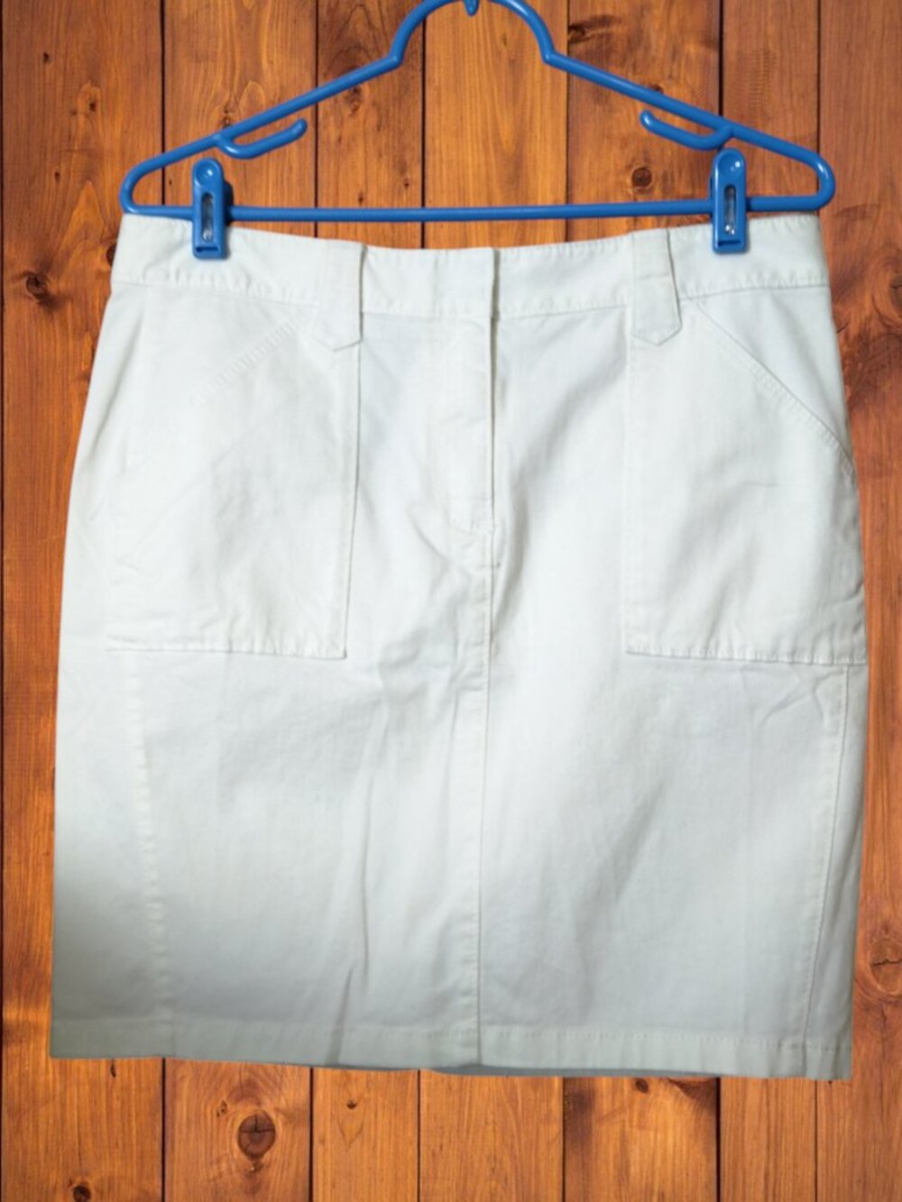 Ann Taylor White Pencil Skirt Size 6 Cotton Blend Knee Length Classic Neutral